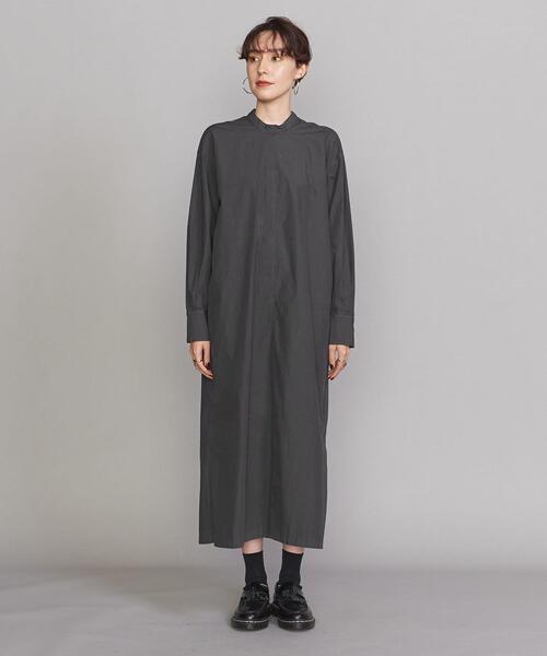 BEAUTY&YOUTH UNITED ARROWS（ビューティーアンドユースユナイテッドアローズ）の「BY レイヤード Iラインワンピース（シャツワンピース・レディース・オフホワイト/ピンク/ダークグレー・FREE）」の8枚目の写真