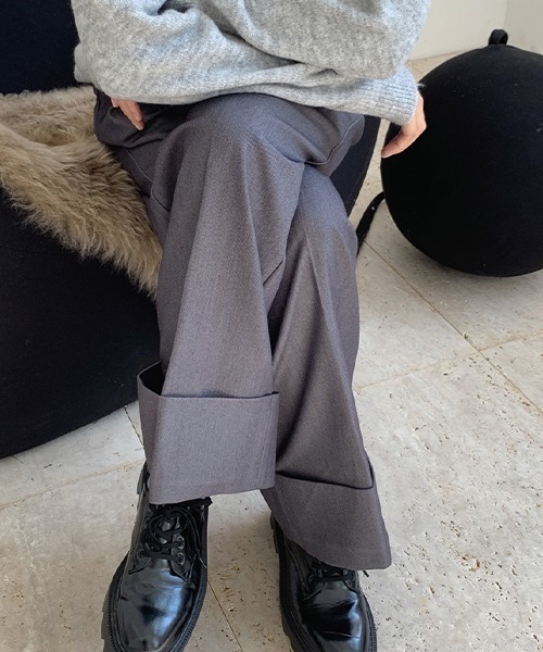 chuclla（チュクラ）の「【chuclla】【2021/AW】Rolle up wide pants chw21a067（その他パンツ・レディース・レンガ/グレー・S/M/L）」の2枚目の写真