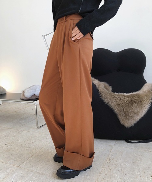 chuclla（チュクラ）の「【chuclla】【2021/AW】Rolle up wide pants chw21a067（その他パンツ・レディース・レンガ/グレー・S/M/L）」の5枚目の写真