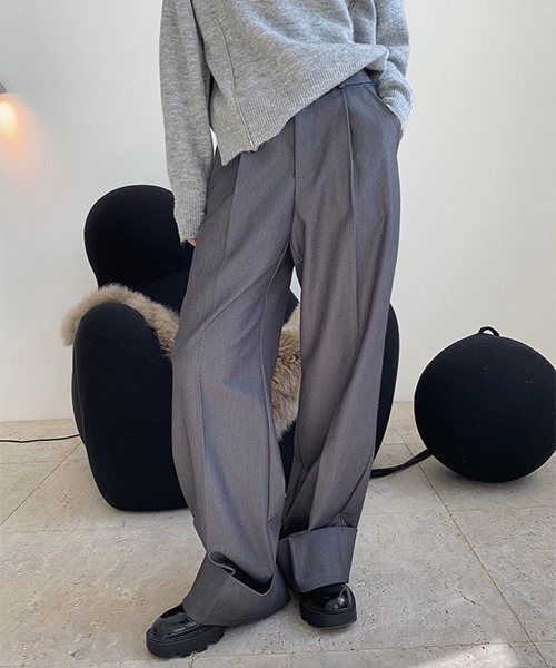 chuclla】【2021/AW】Rolle up wide pants chw21a067