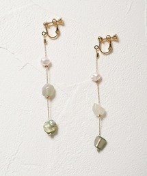 マーブルストーンロングイヤリング