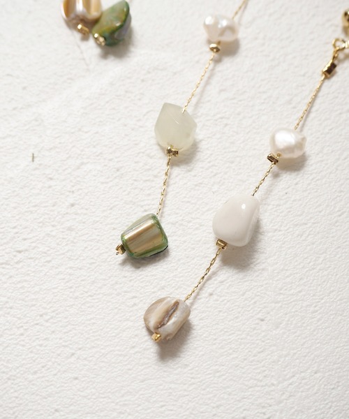 Crisp（クリスプ）の「マーブルストーンロングイヤリング（イヤリング・レディース・グレー/グリーン・FREE）」の3枚目の写真