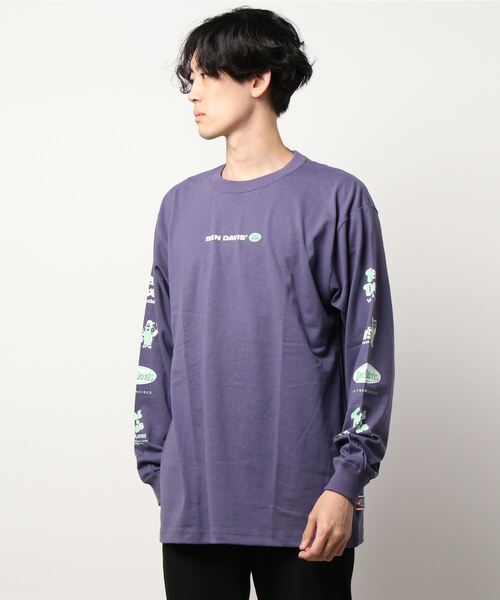 BEN DAVIS（ベンデイビス）の「【BEN DAVIS/ ベンデイビス】袖プリント ロゴ ロンT / 長袖Tシャツ（Tシャツ/カットソー・メンズ・ホワイト/ピンク/ホワイト系その他/パープル/グリーン/ブラック/オレンジ/ブラック系その他・X-LARGE/LARGE/MEDIUM）」の7枚目の写真