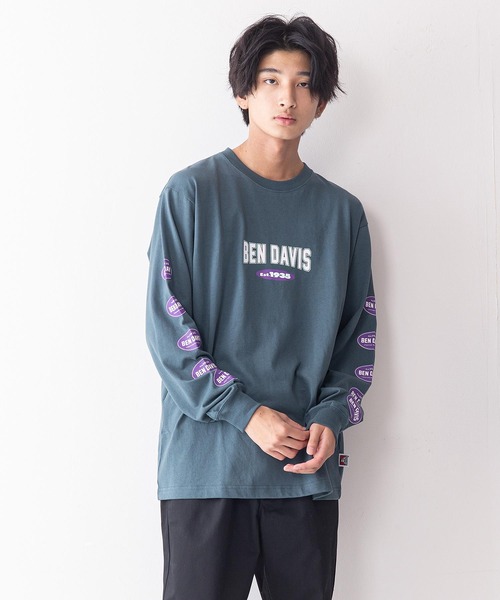 BEN DAVIS（ベンデイビス）の「【BEN DAVIS/ ベンデイビス】袖プリント ロゴ ロンT / 長袖Tシャツ（Tシャツ/カットソー・メンズ・ホワイト/ピンク/ホワイト系その他/パープル/グリーン/ブラック/オレンジ/ブラック系その他・X-LARGE/LARGE/MEDIUM）」の6枚目の写真