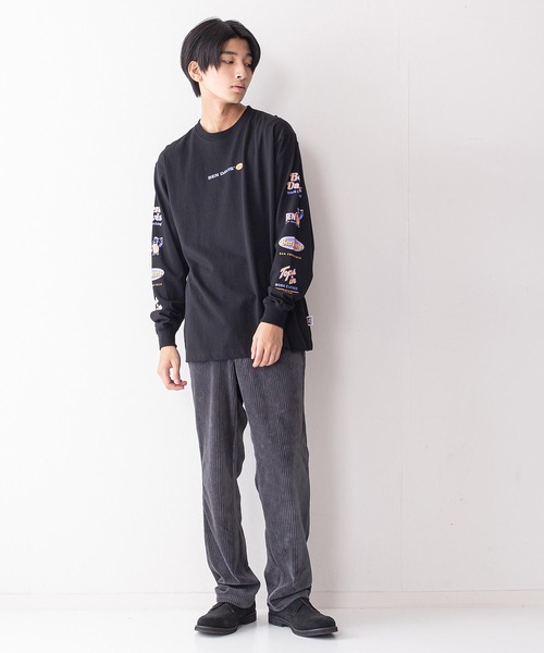 BEN DAVIS（ベンデイビス）の「【BEN DAVIS/ ベンデイビス】袖プリント ロゴ ロンT / 長袖Tシャツ（Tシャツ/カットソー・メンズ・ホワイト/ピンク/ホワイト系その他/パープル/グリーン/ブラック/オレンジ/ブラック系その他・X-LARGE/LARGE/MEDIUM）」の9枚目の写真