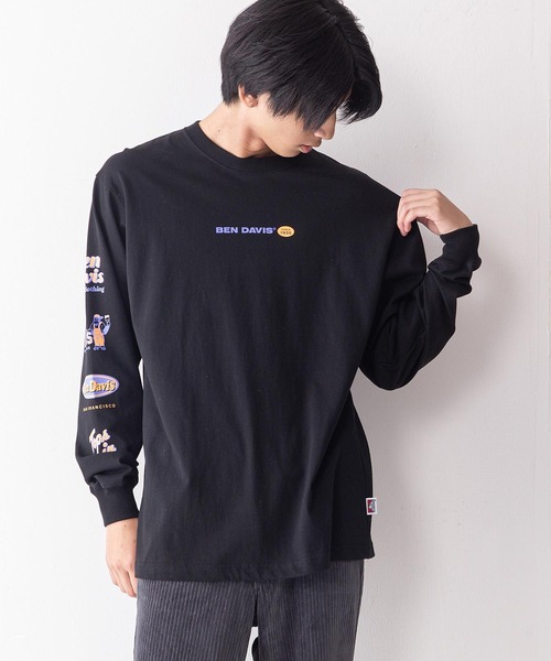 BEN DAVIS（ベンデイビス）の「【BEN DAVIS/ ベンデイビス】袖プリント ロゴ ロンT / 長袖Tシャツ（Tシャツ/カットソー・メンズ・ホワイト/ピンク/ホワイト系その他/パープル/グリーン/ブラック/オレンジ/ブラック系その他・X-LARGE/LARGE/MEDIUM）」の12枚目の写真