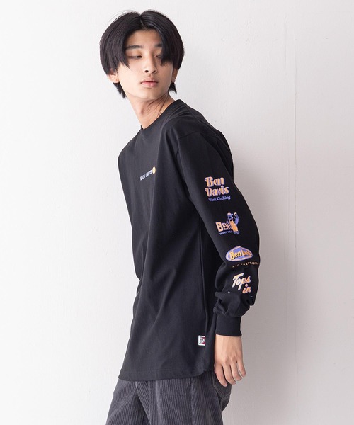 BEN DAVIS（ベンデイビス）の「【BEN DAVIS/ ベンデイビス】袖プリント ロゴ ロンT / 長袖Tシャツ（Tシャツ/カットソー・メンズ・ホワイト/ピンク/ホワイト系その他/パープル/グリーン/ブラック/オレンジ/ブラック系その他・X-LARGE/LARGE/MEDIUM）」の13枚目の写真