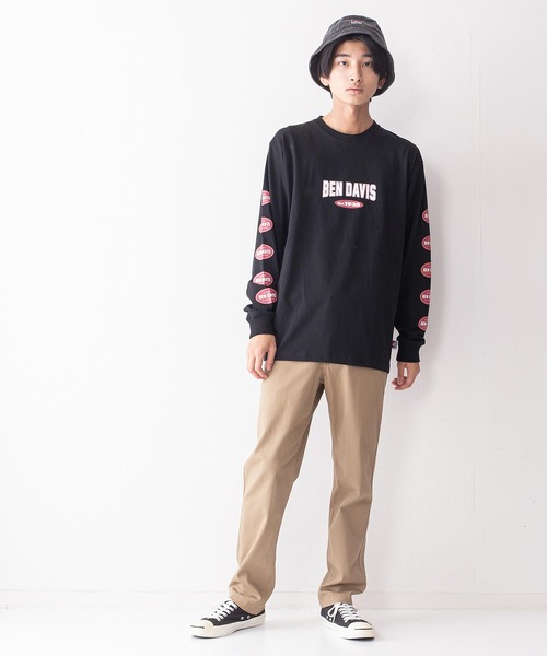BEN DAVIS（ベンデイビス）の「【BEN DAVIS/ ベンデイビス】袖プリント ロゴ ロンT / 長袖Tシャツ（Tシャツ/カットソー・メンズ・ホワイト/ピンク/ホワイト系その他/パープル/グリーン/ブラック/オレンジ/ブラック系その他・X-LARGE/LARGE/MEDIUM）」の14枚目の写真