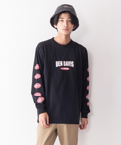 BEN DAVIS（ベンデイビス）の「【BEN DAVIS/ ベンデイビス】袖プリント ロゴ ロンT / 長袖Tシャツ（Tシャツ/カットソー・メンズ・ホワイト/ピンク/ホワイト系その他/パープル/グリーン/ブラック/オレンジ/ブラック系その他・X-LARGE/LARGE/MEDIUM）」の17枚目の写真