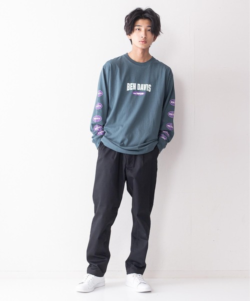 BEN DAVIS（ベンデイビス）の「【BEN DAVIS/ ベンデイビス】袖プリント ロゴ ロンT / 長袖Tシャツ（Tシャツ/カットソー・メンズ・ホワイト/ピンク/ホワイト系その他/パープル/グリーン/ブラック/オレンジ/ブラック系その他・X-LARGE/LARGE/MEDIUM）」の19枚目の写真