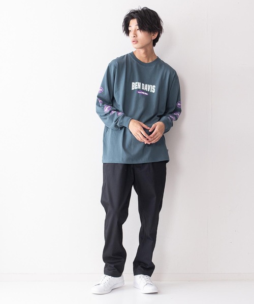 BEN DAVIS（ベンデイビス）の「【BEN DAVIS/ ベンデイビス】袖プリント ロゴ ロンT / 長袖Tシャツ（Tシャツ/カットソー・メンズ・ホワイト/ピンク/ホワイト系その他/パープル/グリーン/ブラック/オレンジ/ブラック系その他・X-LARGE/LARGE/MEDIUM）」の20枚目の写真