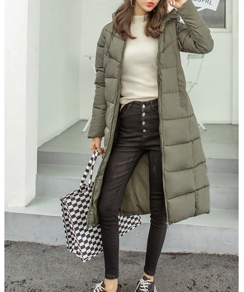 Ritzy（リッツィー）の「防寒 中綿 ロング ダウンコート（ダウンジャケット/コート・レディース・ブラック/ベージュ/ブラウン/グレー/カーキ/キャメル・M/L）」の20枚目の写真