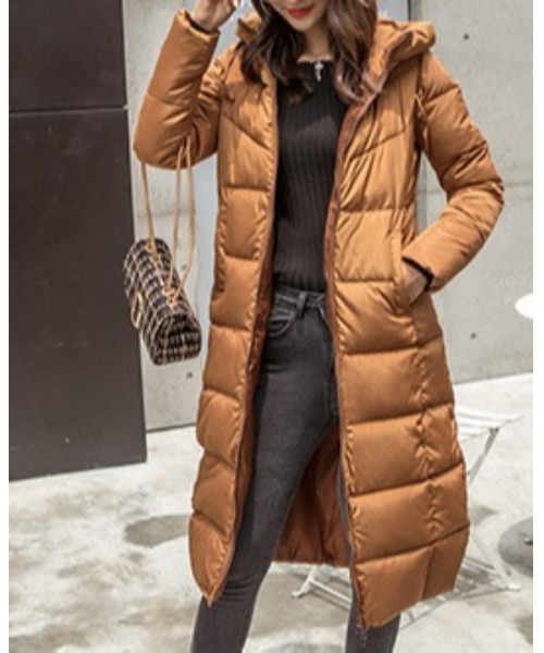 Ritzy（リッツィー）の「防寒 中綿 ロング ダウンコート（ダウンジャケット/コート・レディース・ブラック/ベージュ/ブラウン/グレー/カーキ/キャメル・M/L）」の18枚目の写真