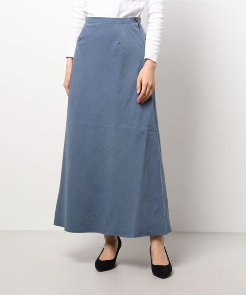 Lugnoncure（ルノンキュール）の「ハーフスエードナロースカート（スカート・レディース・ベージュ/ブルー/チャコール・SMALL/MEDIUM/LARGE）」の6枚目の写真