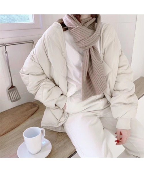 Ritzy(リッツィー)の「大人シルエット ノーカラーキルトジャケット(その他アウター・レディース・ブラック/ベージュ/オフホワイト/ライトベージュ・FREE)」の8枚目の写真