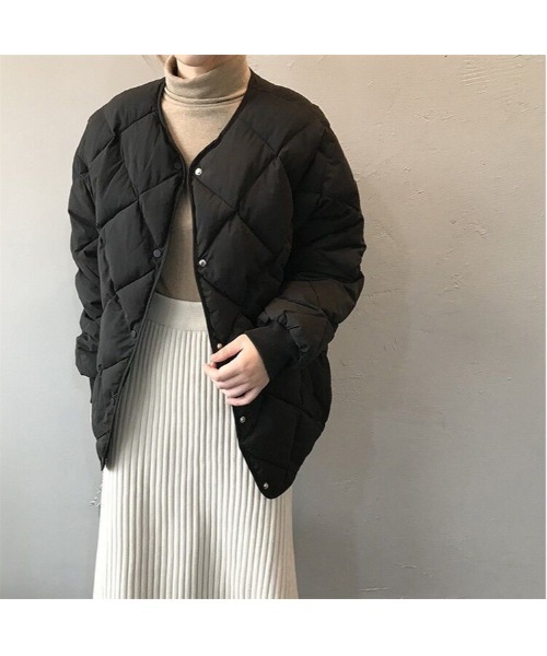 Ritzy(リッツィー)の「大人シルエット ノーカラーキルトジャケット(その他アウター・レディース・ブラック/ベージュ/オフホワイト/ライトベージュ・FREE)」の12枚目の写真