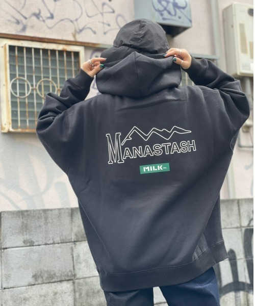MILKFED.（ミルクフェド）の「MILKFED. × MANASTASH /ミルクフェド×マナスタッシュ　HOODIE フーディー　スウェットパーカー（パーカー・レディース・ブラック/ベージュ/ナチュラル・MEDIUM/LARGE）」の11枚目の写真