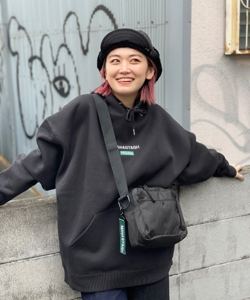 MILKFED.（ミルクフェド）の「MILKFED. × MANASTASH /ミルクフェド×マナスタッシュ　HOODIE フーディー　スウェットパーカー（パーカー・レディース・ブラック/ベージュ/ナチュラル・MEDIUM/LARGE）」の6枚目の写真