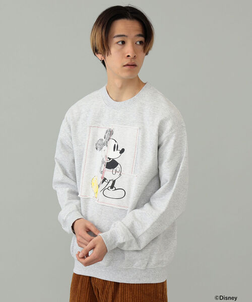 wiffle（ウィッフル）の「Wiffle / Mickey Patch Work Sweat（スウェット・メンズ・ライトグレー/ブラック・SMALL/MEDIUM/LARGE/X-LARGE）」の6枚目の写真