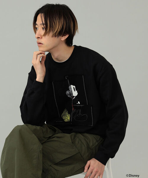 wiffle（ウィッフル）の「Wiffle / Mickey Patch Work Sweat（スウェット・メンズ・ライトグレー/ブラック・SMALL/MEDIUM/LARGE/X-LARGE）」の11枚目の写真
