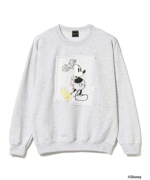 wiffle（ウィッフル）の「Wiffle / Mickey Patch Work Sweat（スウェット・メンズ・ライトグレー/ブラック・SMALL/MEDIUM/LARGE/X-LARGE）」の4枚目の写真