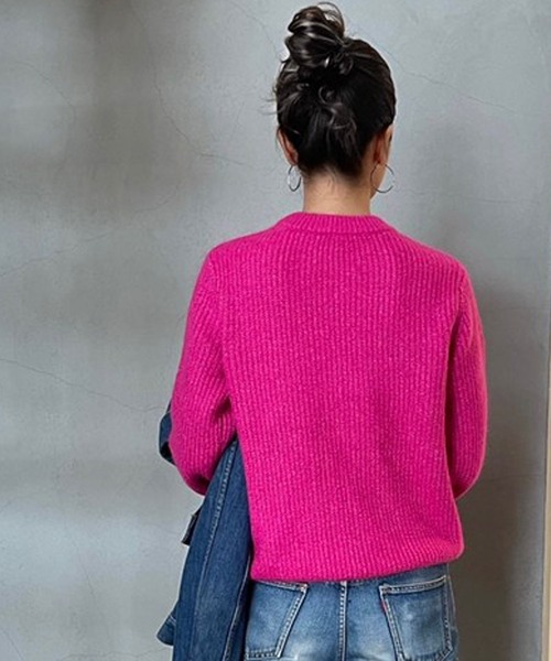 rectangle by ryon（レクタングルバイリョン）の「【rectangle by ryon】起毛モヘアタッチカラーニット（ニット/セーター・レディース・ピンク/グリーン/ブルー・FREE）」の20枚目の写真