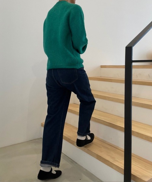 rectangle by ryon（レクタングルバイリョン）の「【rectangle by ryon】起毛モヘアタッチカラーニット（ニット/セーター・レディース・ピンク/グリーン/ブルー・FREE）」の8枚目の写真