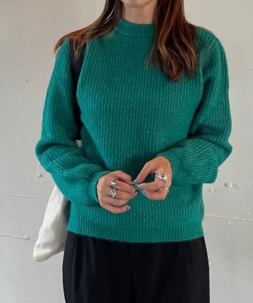 rectangle by ryon（レクタングルバイリョン）の「【rectangle by ryon】起毛モヘアタッチカラーニット（ニット/セーター・レディース・ピンク/グリーン/ブルー・FREE）」の17枚目の写真