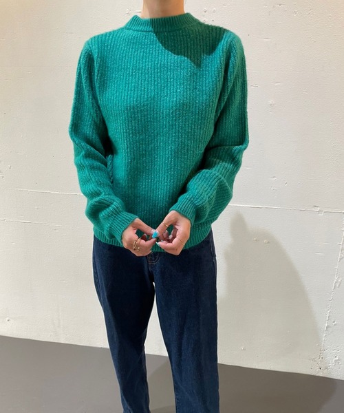 rectangle by ryon（レクタングルバイリョン）の「【rectangle by ryon】起毛モヘアタッチカラーニット（ニット/セーター・レディース・ピンク/グリーン/ブルー・FREE）」の14枚目の写真