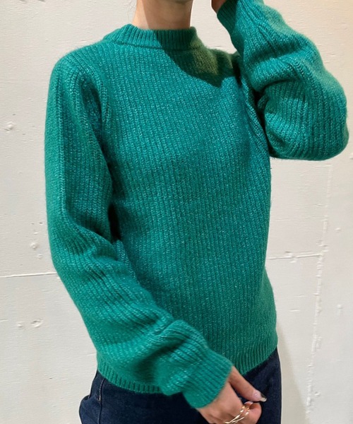 rectangle by ryon（レクタングルバイリョン）の「【rectangle by ryon】起毛モヘアタッチカラーニット（ニット/セーター・レディース・ピンク/グリーン/ブルー・FREE）」の19枚目の写真