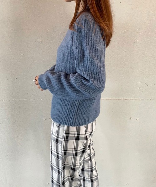 rectangle by ryon（レクタングルバイリョン）の「【rectangle by ryon】起毛モヘアタッチカラーニット（ニット/セーター・レディース・ピンク/グリーン/ブルー・FREE）」の10枚目の写真