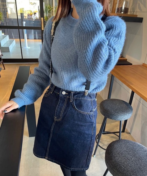 rectangle by ryon（レクタングルバイリョン）の「【rectangle by ryon】起毛モヘアタッチカラーニット（ニット/セーター・レディース・ピンク/グリーン/ブルー・FREE）」の5枚目の写真