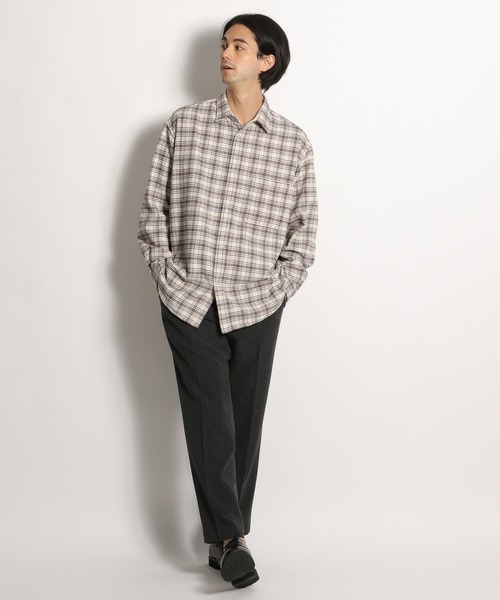 セール】モールツイードチェックシャツ（シャツ/ブラウス）｜niko and