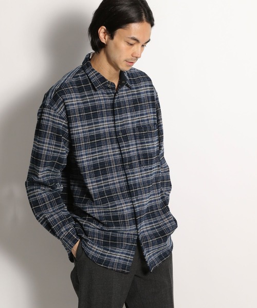 セール】モールツイードチェックシャツ（シャツ/ブラウス）｜niko and