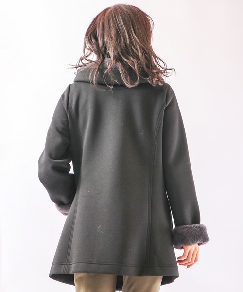 イシカワラボ　ダンボール　フードコート　グレー PROUD OF】ダンボールニットフードボアコート（その他アウター