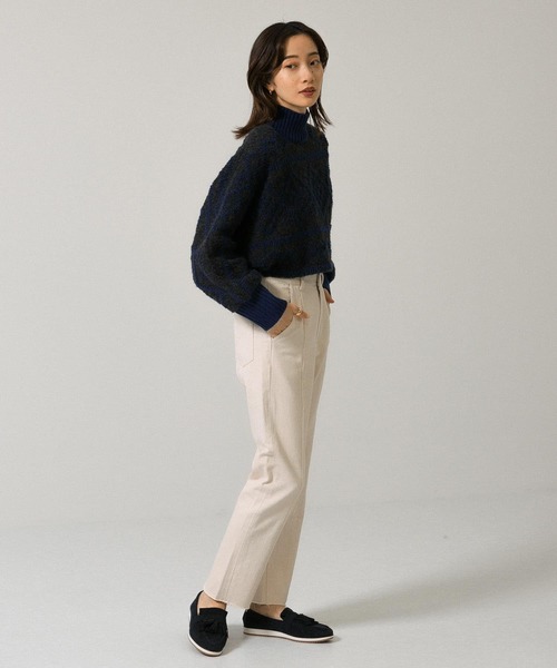 KBF(ケイビーエフ)の「ループヤーンアラン柄ハイネックニット(ニット/セーター・レディース・ホワイト系その他/ブラック系その他/ベージュ系その他・ONE)」の7枚目の写真