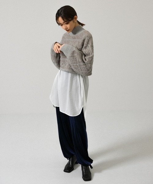 KBF(ケイビーエフ)の「ループヤーンアラン柄ハイネックニット(ニット/セーター・レディース・ホワイト系その他/ブラック系その他/ベージュ系その他・ONE)」の14枚目の写真