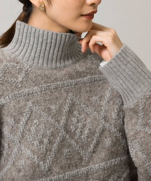 KBF(ケイビーエフ)の「ループヤーンアラン柄ハイネックニット(ニット/セーター・レディース・ホワイト系その他/ブラック系その他/ベージュ系その他・ONE)」の18枚目の写真