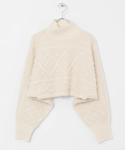 KBF(ケイビーエフ)の「ループヤーンアラン柄ハイネックニット(ニット/セーター・レディース・ホワイト系その他/ブラック系その他/ベージュ系その他・ONE)」の15枚目の写真