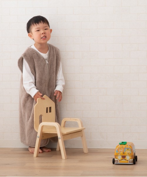 EMOOR(エムール)の「マイクロミンクファーキッズスリーパー(ベビーパジャマ/スリーパー・キッズ・グレイッシュベージュ/アイボリー・FREE)」の9枚目の写真