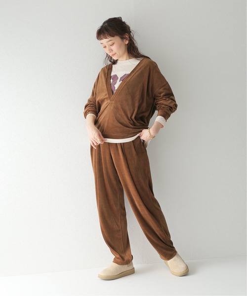 JOURNAL STANDARD relume（ジャーナルスタンダード　レリューム）の「ベロアイージーパンツ（その他パンツ・レディース・ブラウン/ネイビー/ピンク・36/38）」の7枚目の写真