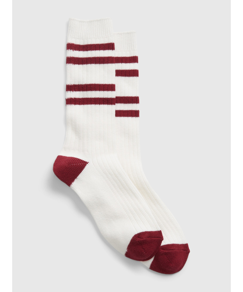 GAP（ギャップ）の「クルーソックス（ソックス/靴下・レディース・ベージュ/ホワイト×レッド/ホワイト×グリーン・ONE SIZE）」の2枚目の写真