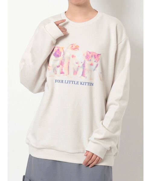 merry jenny（メリージェニー）の「four little kittenトレーナー（Tシャツ/カットソー・レディース・アイボリー/ブラック/ブルー・FREE）」の21枚目の写真