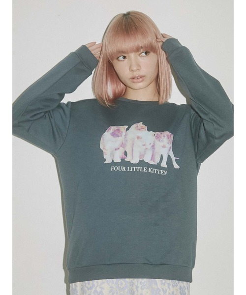 merry jenny（メリージェニー）の「four little kittenトレーナー（Tシャツ/カットソー・レディース・アイボリー/ブラック/ブルー・FREE）」の3枚目の写真