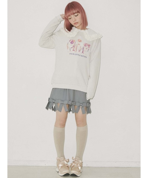 merry jenny（メリージェニー）の「four little kittenトレーナー（Tシャツ/カットソー・レディース・アイボリー/ブラック/ブルー・FREE）」の11枚目の写真