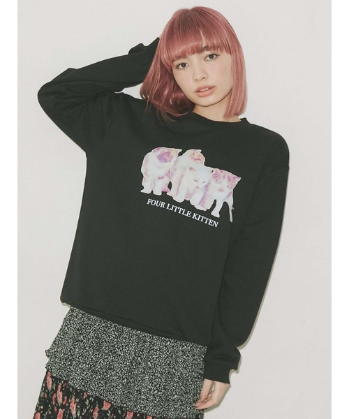 merry jenny（メリージェニー）の「four little kittenトレーナー（Tシャツ/カットソー・レディース・アイボリー/ブラック/ブルー・FREE）」の15枚目の写真