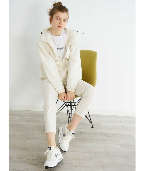 MILKFED.（ミルクフェド）の「BACK LOGO BLOUSON（ブルゾン・レディース・ブラック/ライトグリーン/オフホワイト/レッド/ライトパープル/ネイビー・S/M）」の7枚目の写真