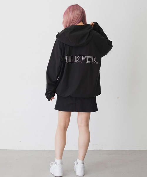 MILKFED.（ミルクフェド）の「BACK LOGO BLOUSON（ブルゾン・レディース・ブラック/ライトグリーン/オフホワイト/レッド/ライトパープル/ネイビー・S/M）」の16枚目の写真