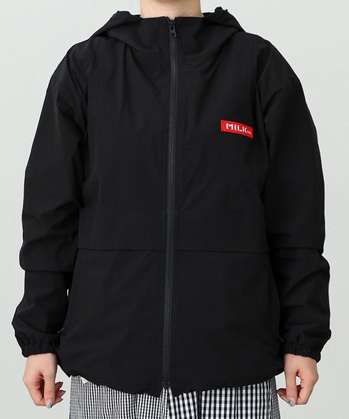 MILKFED.（ミルクフェド）の「BACK LOGO BLOUSON（ブルゾン・レディース・ブラック/ライトグリーン/オフホワイト/レッド/ライトパープル/ネイビー・S/M）」の9枚目の写真