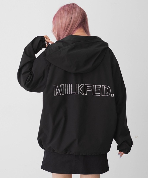 MILKFED.（ミルクフェド）の「BACK LOGO BLOUSON（ブルゾン・レディース・ブラック/ライトグリーン/オフホワイト/レッド/ライトパープル/ネイビー・S/M）」の20枚目の写真